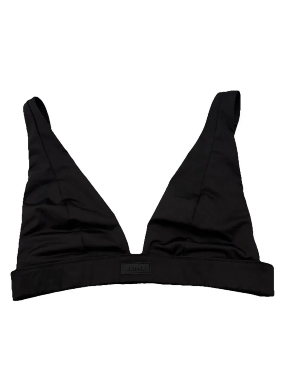 Skims Recycled Swim Plunge Bikini Top Onyx Women’s Sz XL Black